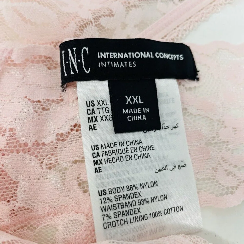INC International Concepts Womens Lot of 2 XXL Lace Thong Underwear Panties 2359